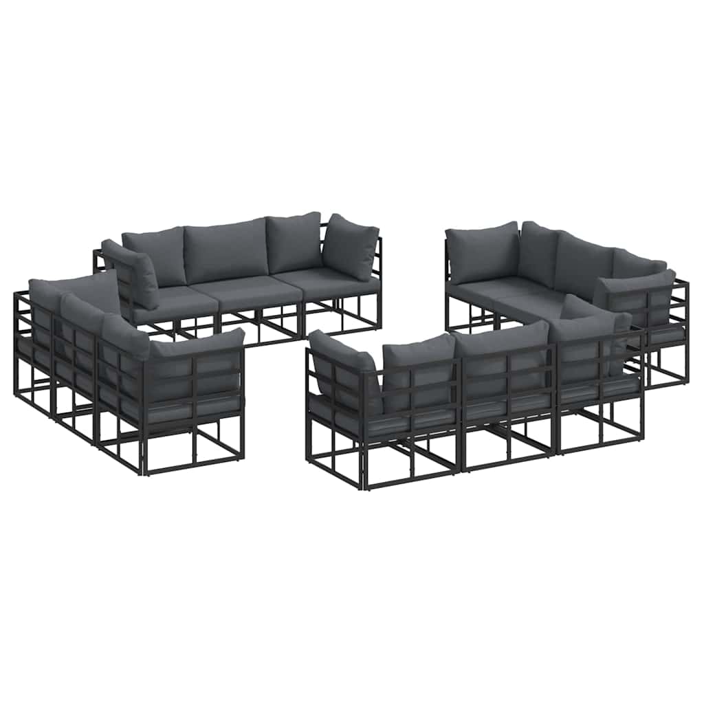 Gartensofa-set 12 stk. Schwarz Metall