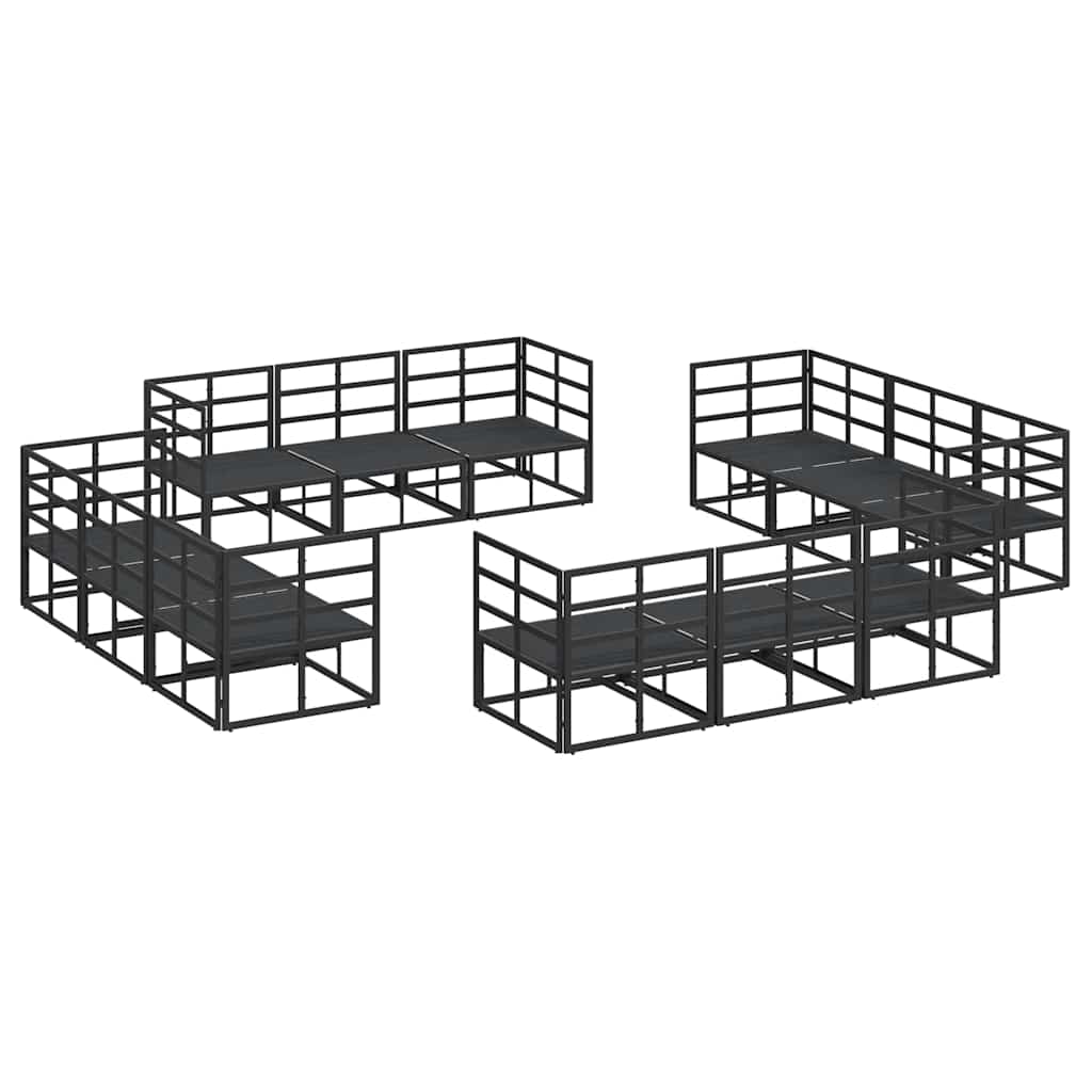 Gartensofa-set 12 stk. Schwarz Metall