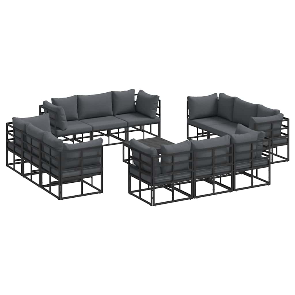 Gartensofa-set 13 stk. Schwarz Metall