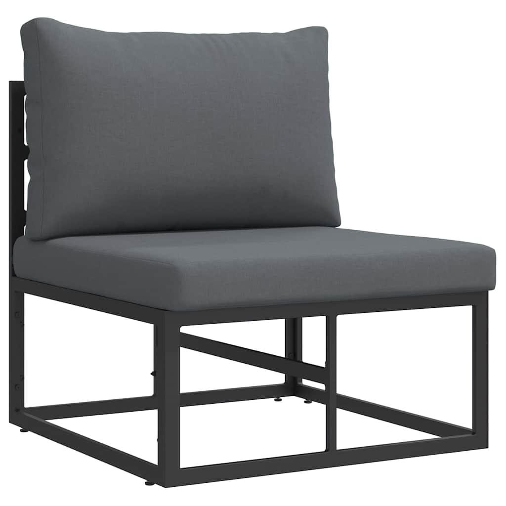 Gartensofa-set 4 stk. Schwarz Aluminium