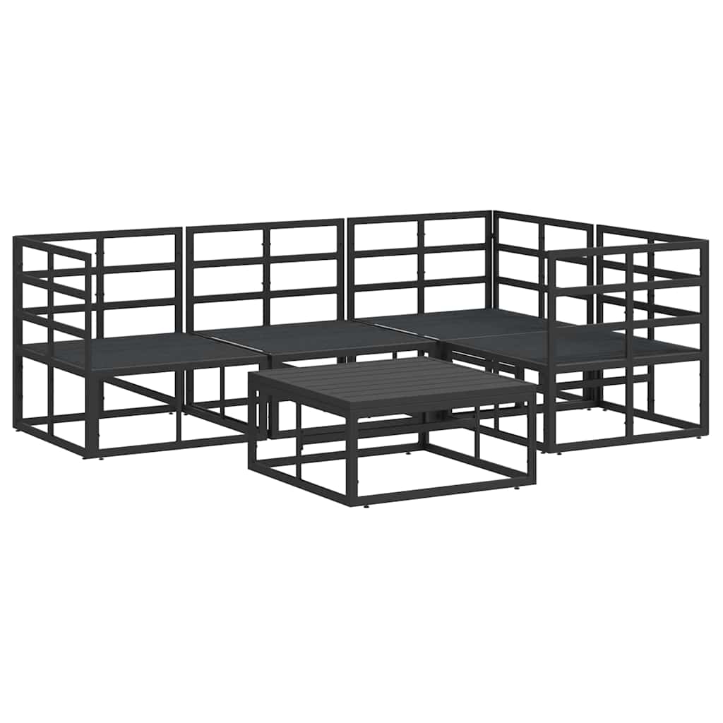 Gartensofa-set 5 stk. Schwarz Aluminium