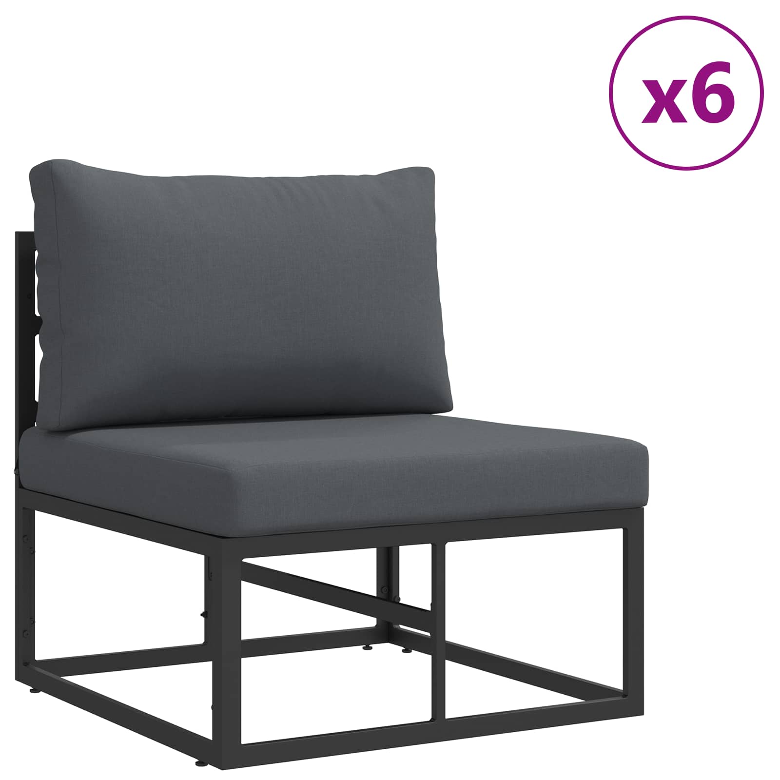 Gartensofa-set 10 stk. Schwarz Aluminium