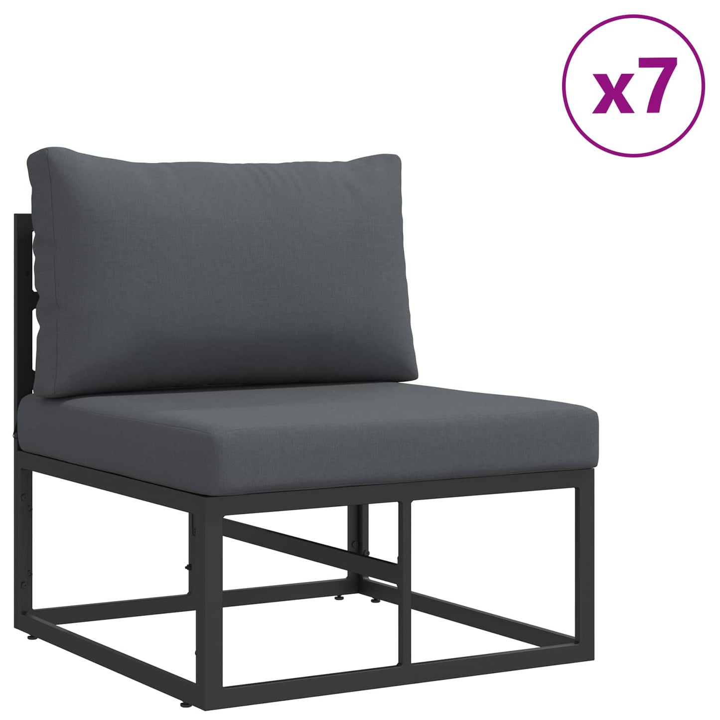 Gartensofa-set 11 stk. Schwarz Aluminium