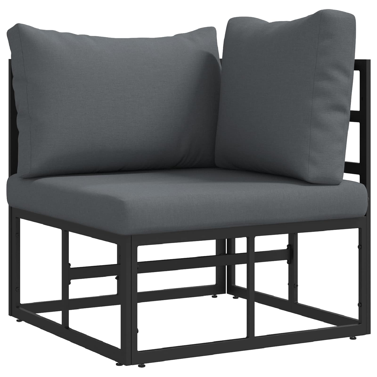 Gartensofa-set 14 stk. Schwarz Aluminium