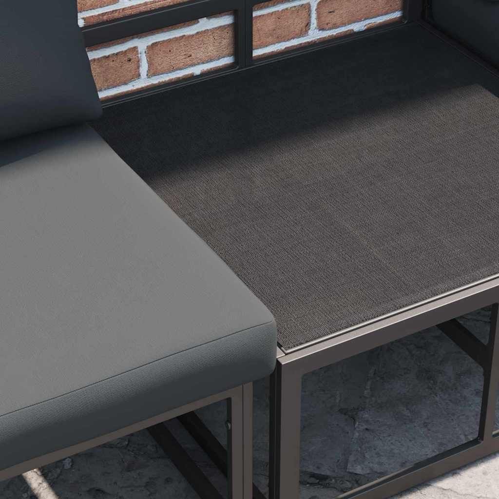 Gartensofa-set 14 stk. Schwarz Aluminium