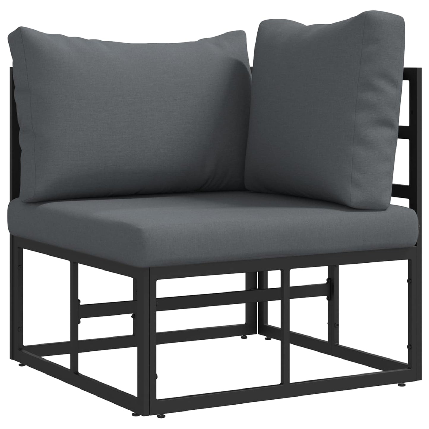 Gartensofa-set 13 stk. Schwarz Aluminium