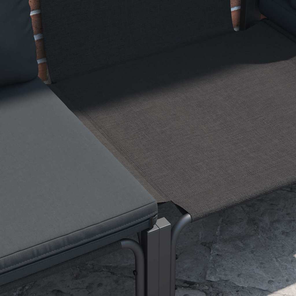 Gartensofa-set 7 stk. Schwarz Stahl