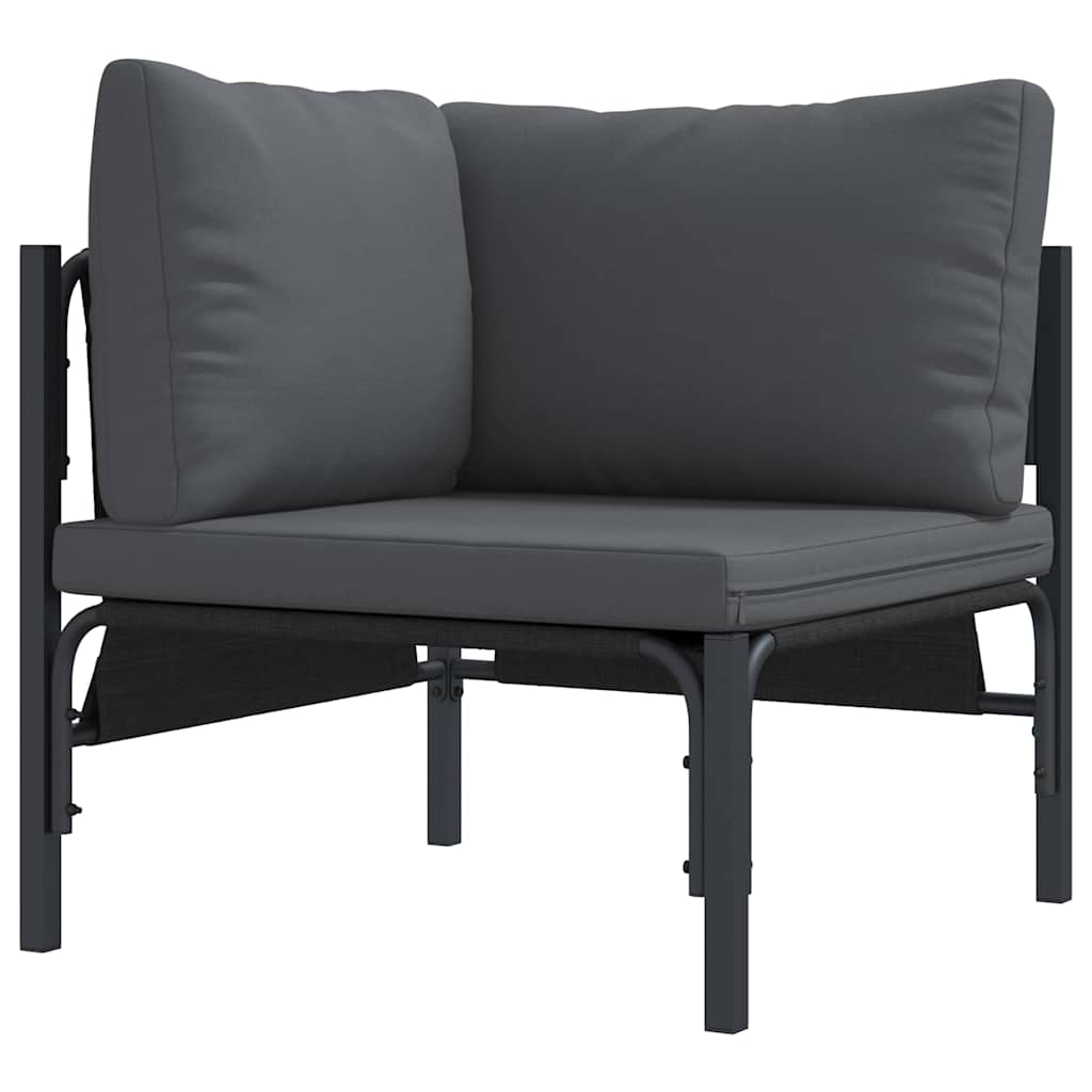 Gartensofa-set 7 stk. Schwarz Stahl