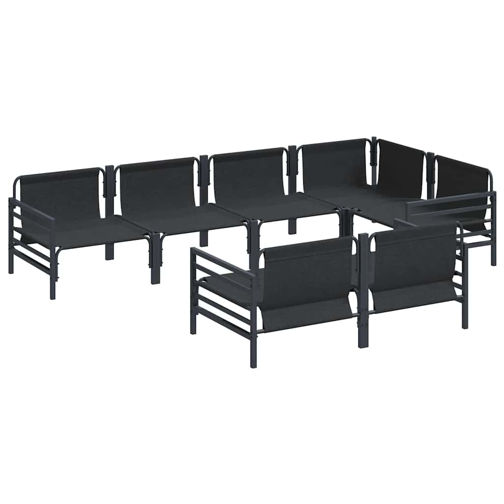Gartensofa-set 7 stk. Schwarz Stahl