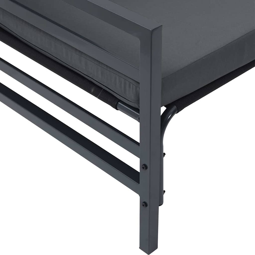Gartensofa-set 4 stk. Schwarz Stahl