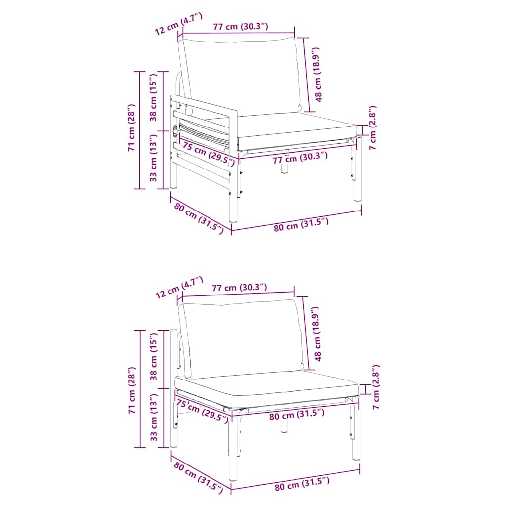 Gartensofa-set 4 stk. Schwarz Stahl