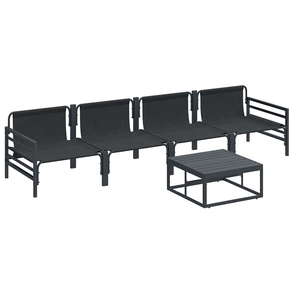 Gartensofa-set 5 stk. Schwarz Stahl