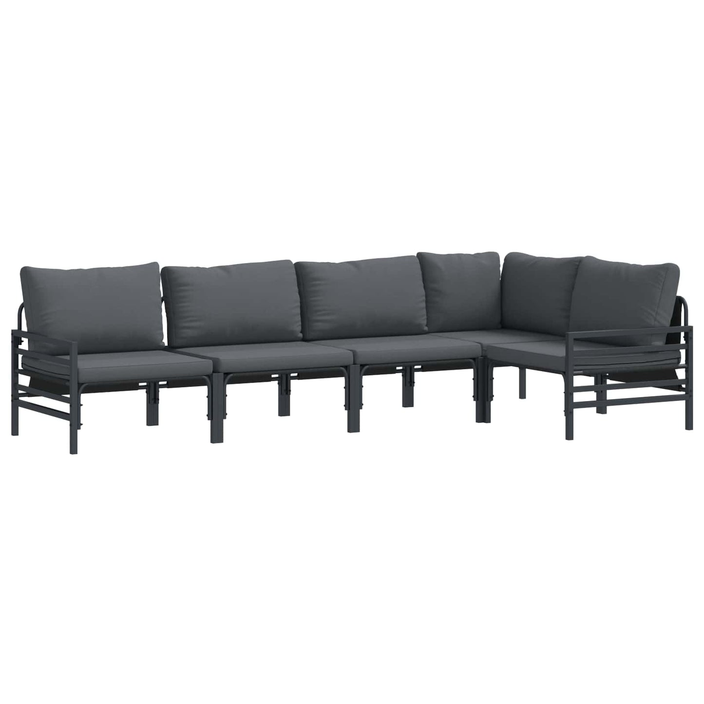 Gartensofa-set 5 stk. Schwarz Stahl