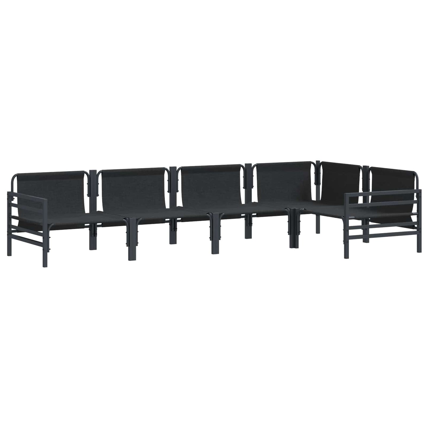 Gartensofa-set 5 stk. Schwarz Stahl