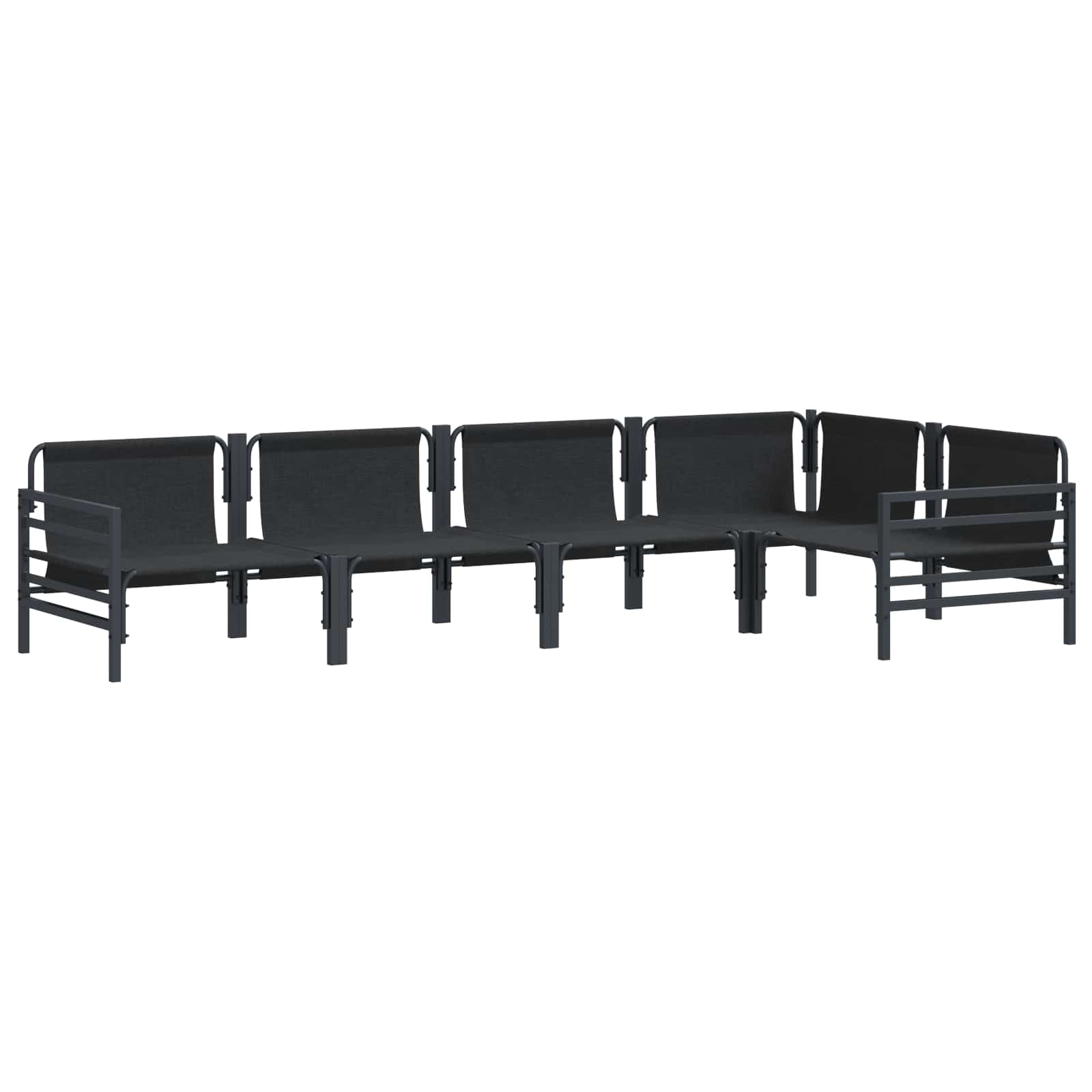 Gartensofa-set 5 stk. Schwarz Stahl