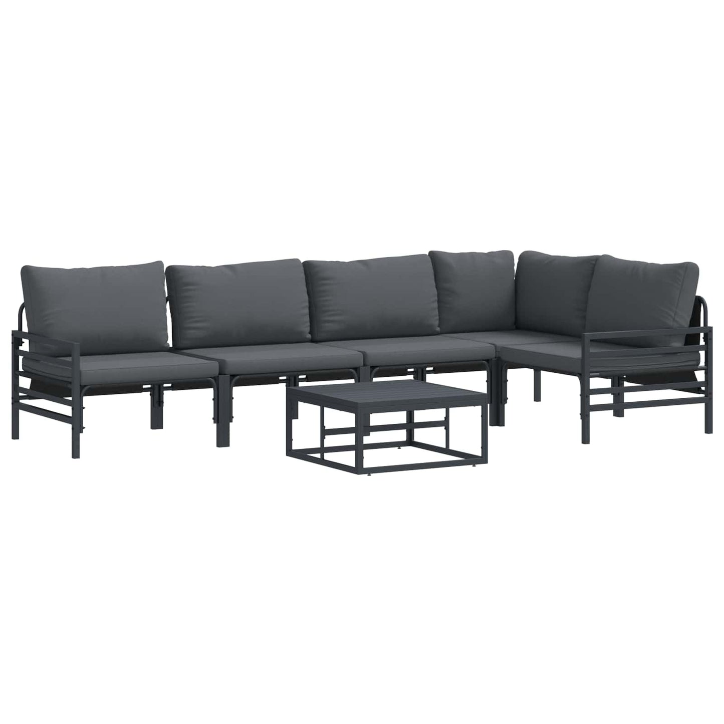 Gartensofa-set 6 stk. Schwarz Stahl
