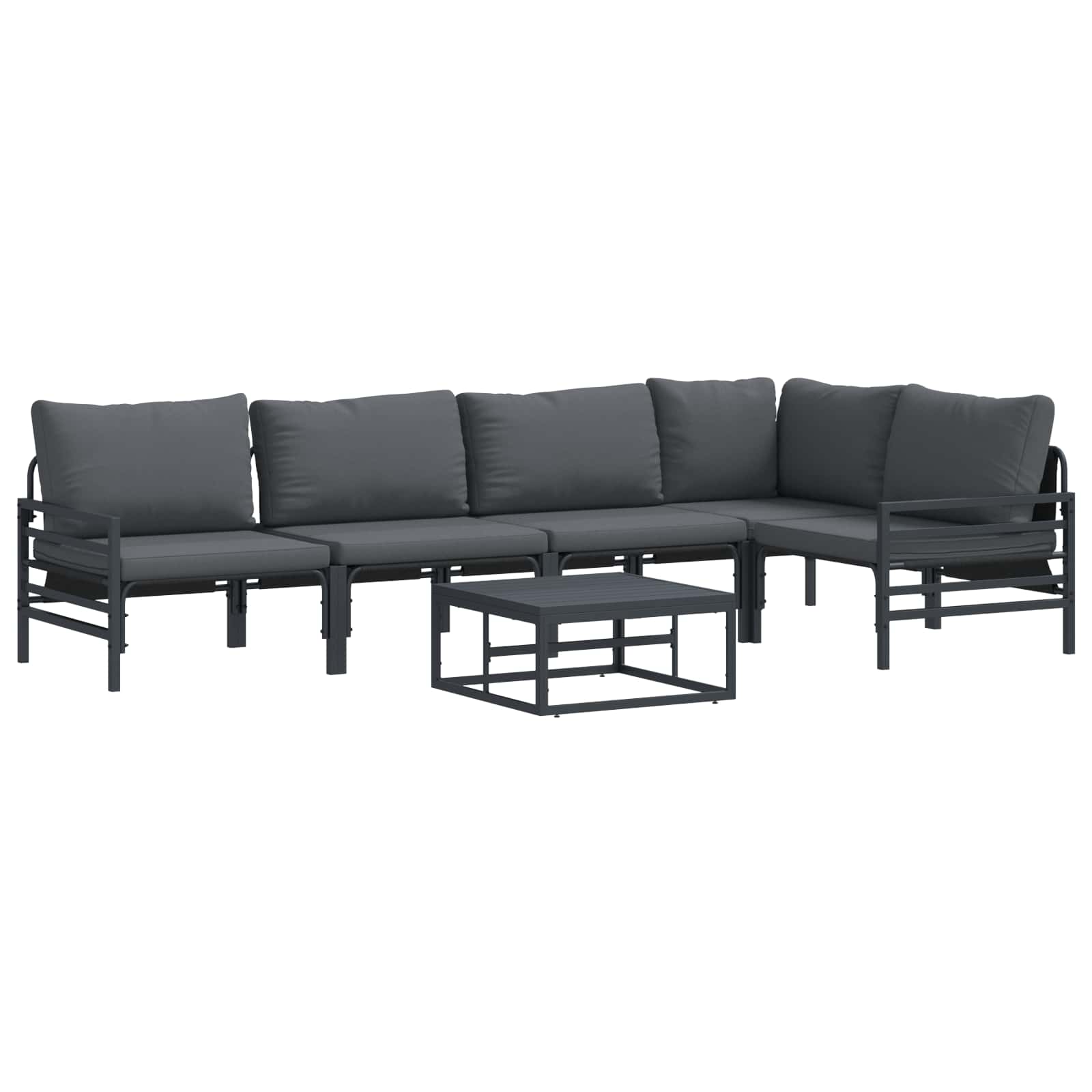 Gartensofa-set 6 stk. Schwarz Stahl