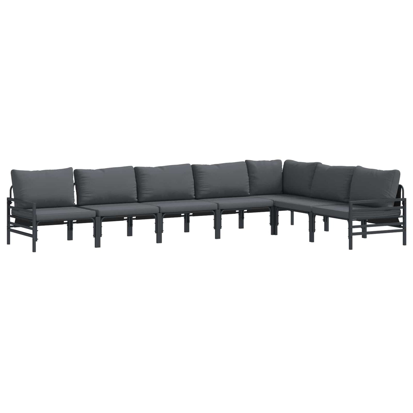 Gartensofa-set 7 stk. Schwarz Stahl