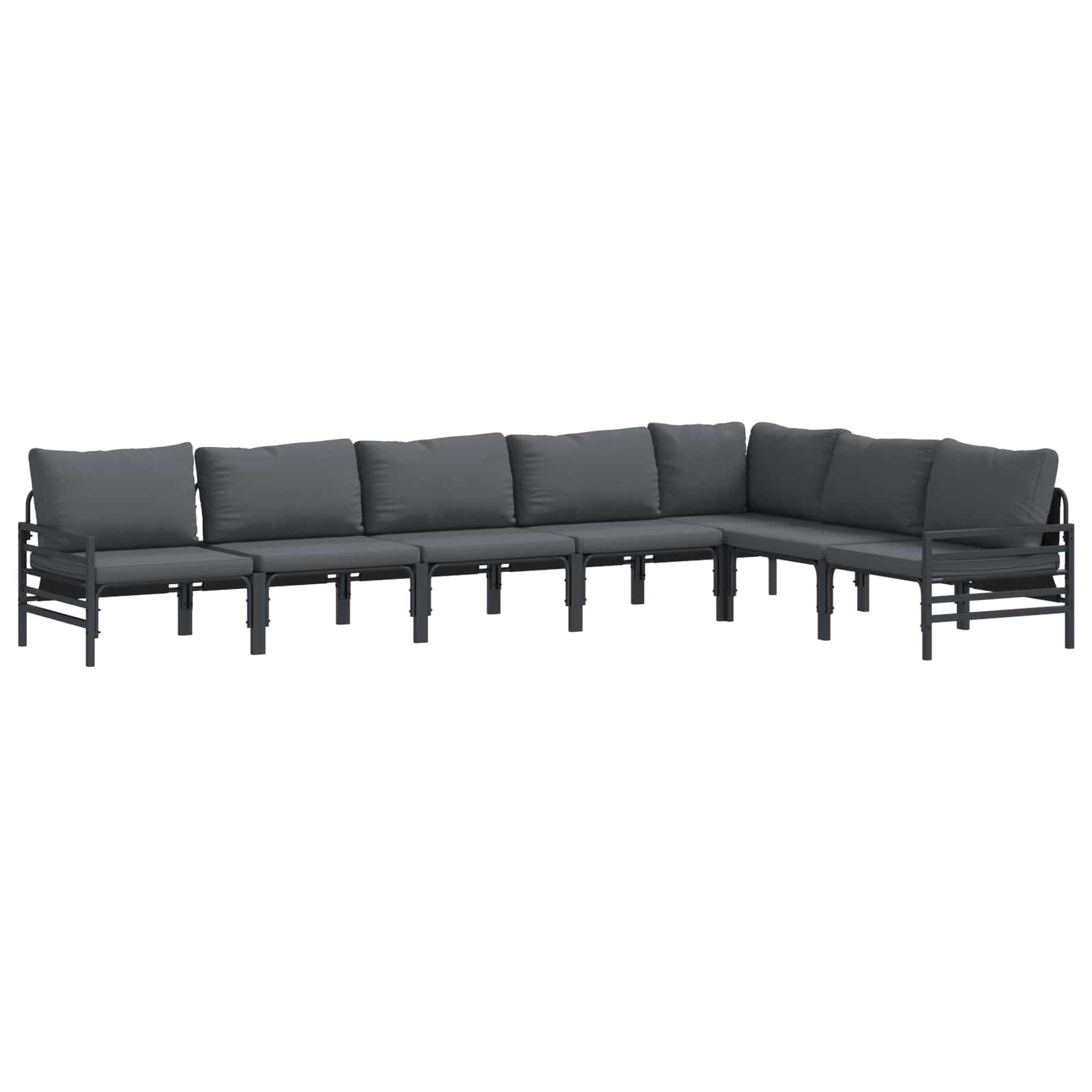 Gartensofa-set 7 stk. Schwarz Stahl