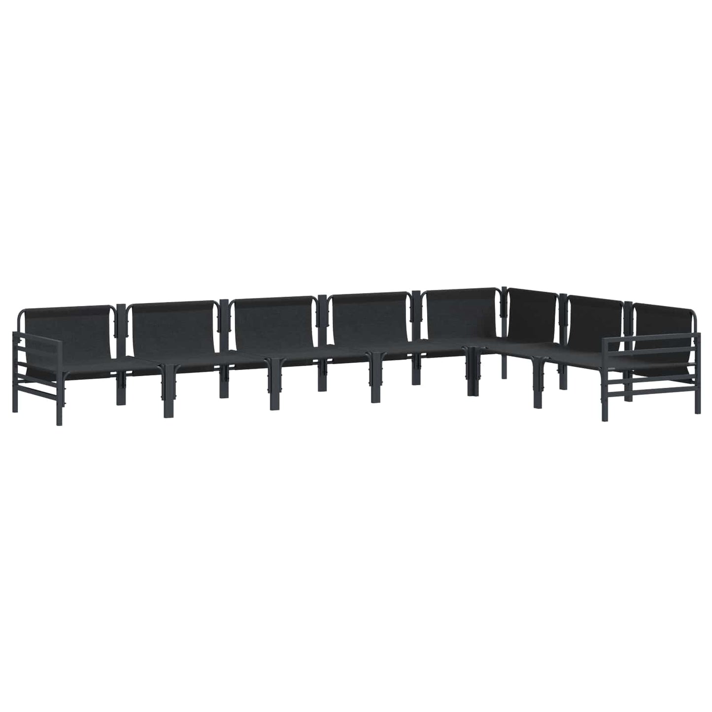 Gartensofa-set 7 stk. Schwarz Stahl
