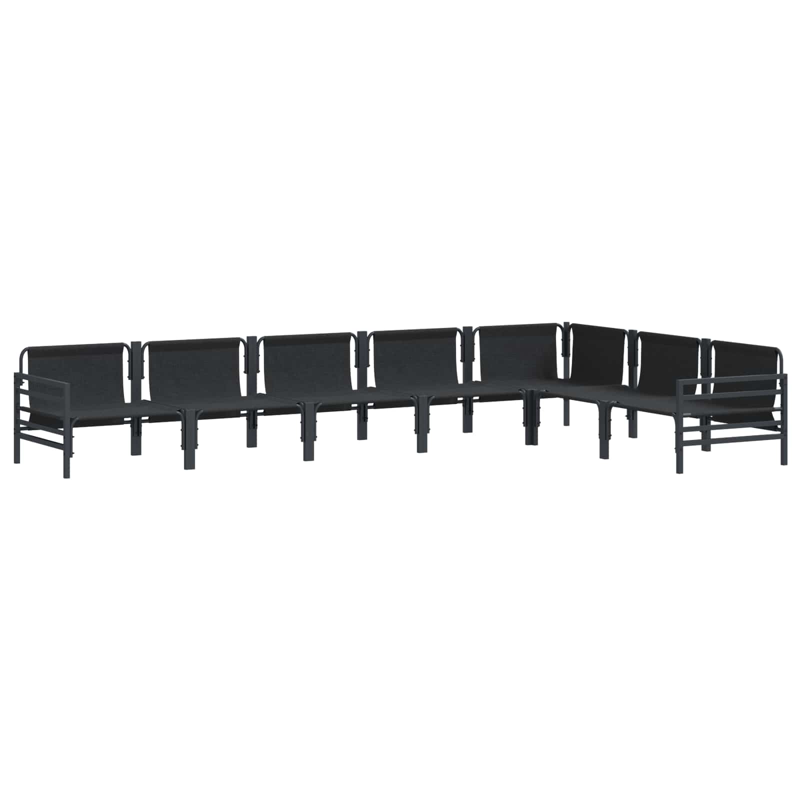 Gartensofa-set 7 stk. Schwarz Stahl