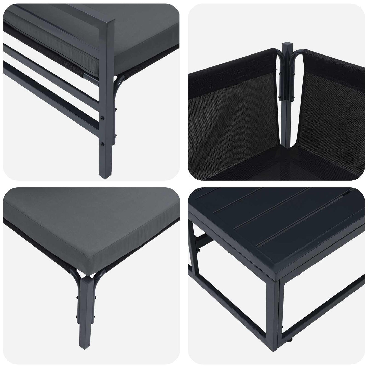 Gartensofa-set 8 stk. Schwarz Stahl