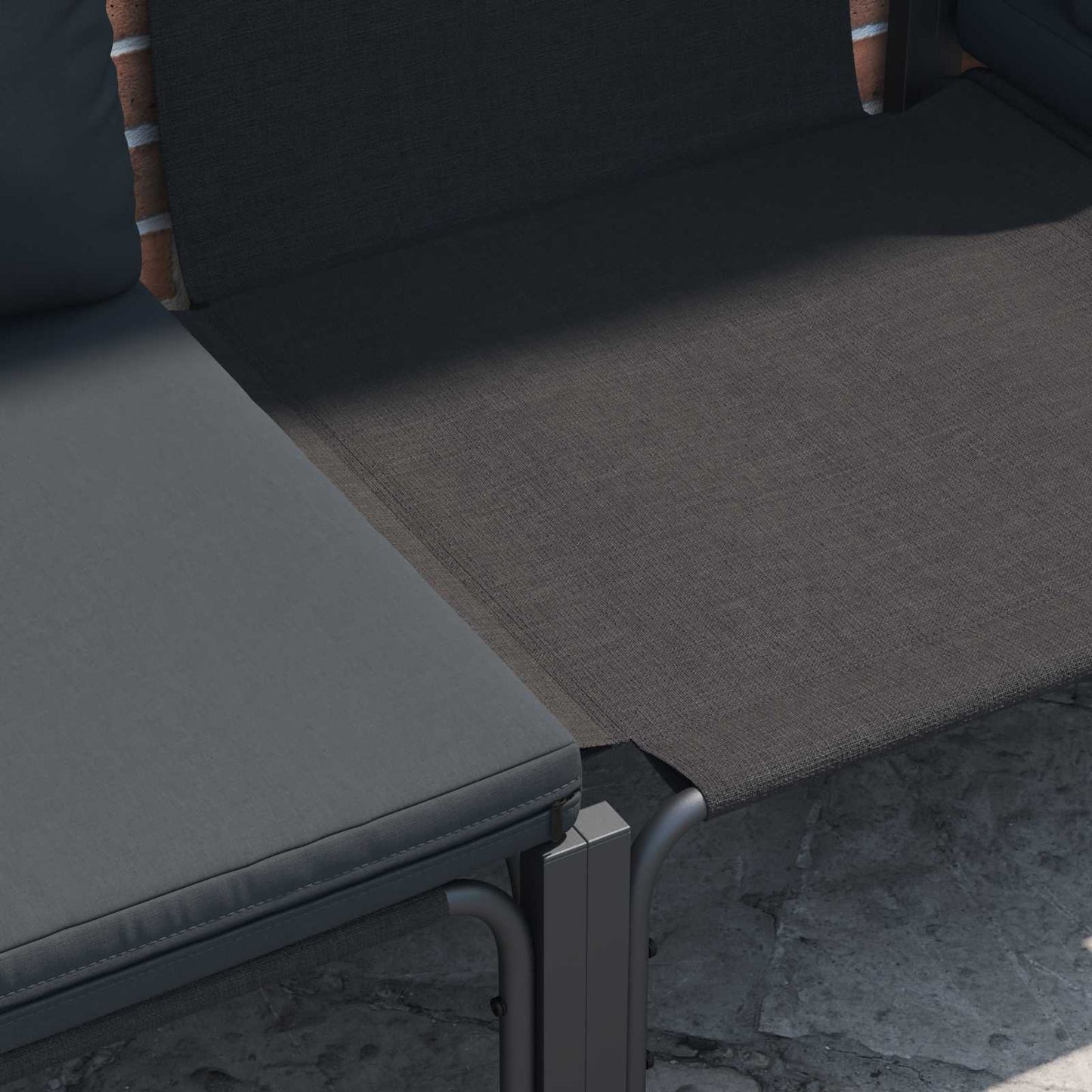 Gartensofa-set 8 stk. Schwarz Stahl