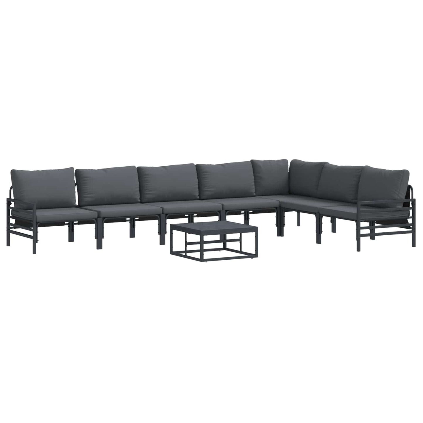 Gartensofa-set 8 stk. Schwarz Stahl