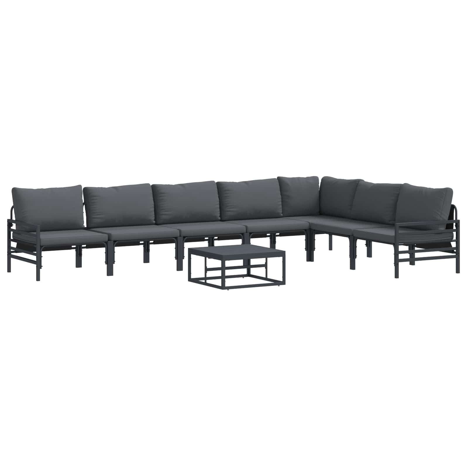 Gartensofa-set 8 stk. Schwarz Stahl