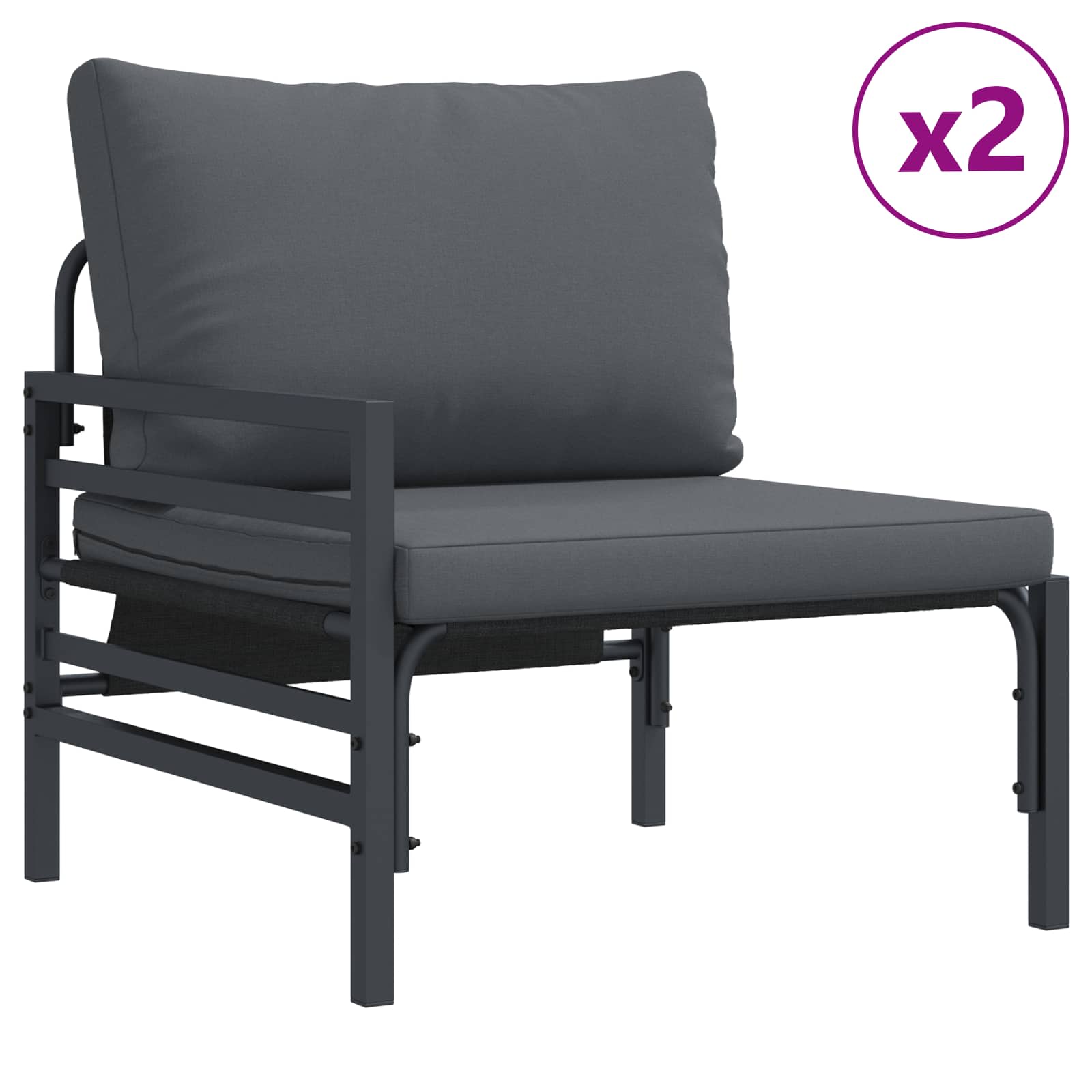 Gartensofa-set 8 stk. Schwarz Stahl