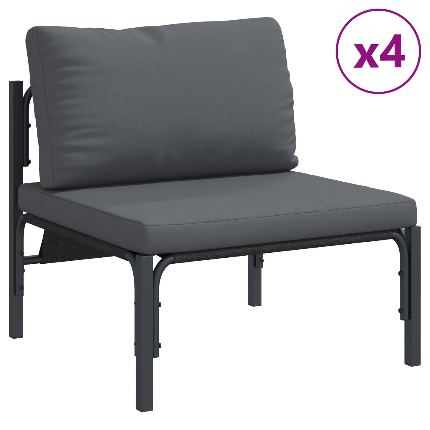 Gartensofa-set 8 stk. Schwarz Stahl