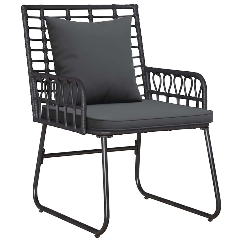 Gartenmöbel Set 4 stk. Schwarz und Anthrazit Poly-Rattan