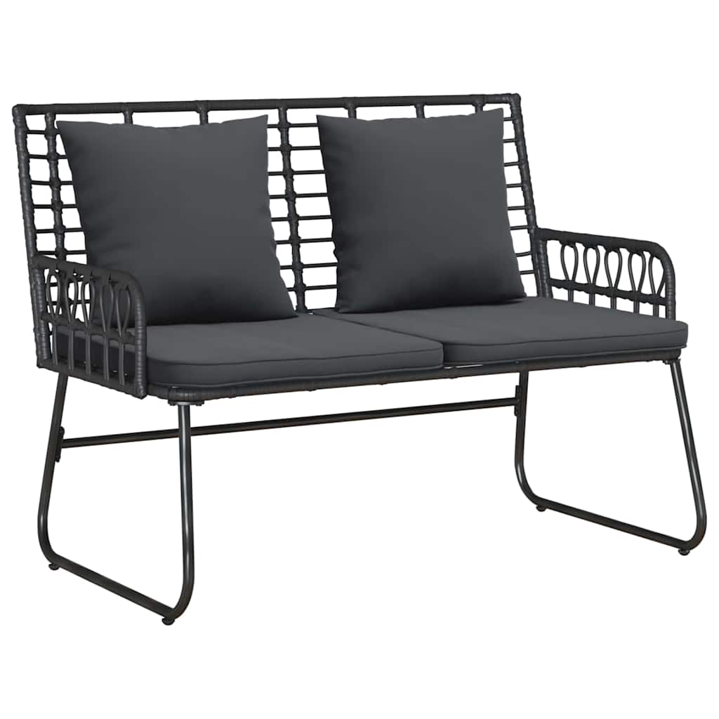 Gartenmöbel Set 4 stk. Schwarz und Anthrazit Poly-Rattan