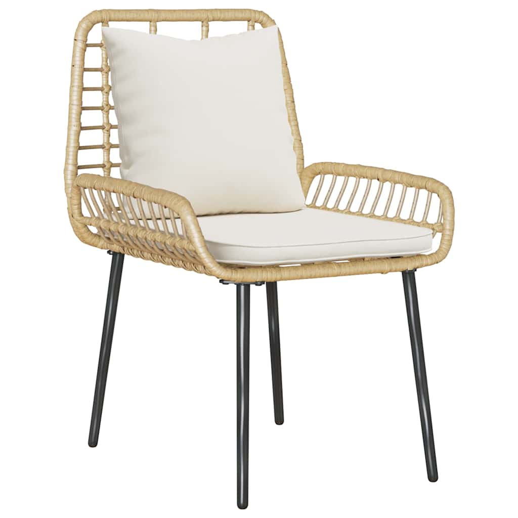 Gartenmöbel Set 4 stk. Schwarz und Creme Poly-Rattan