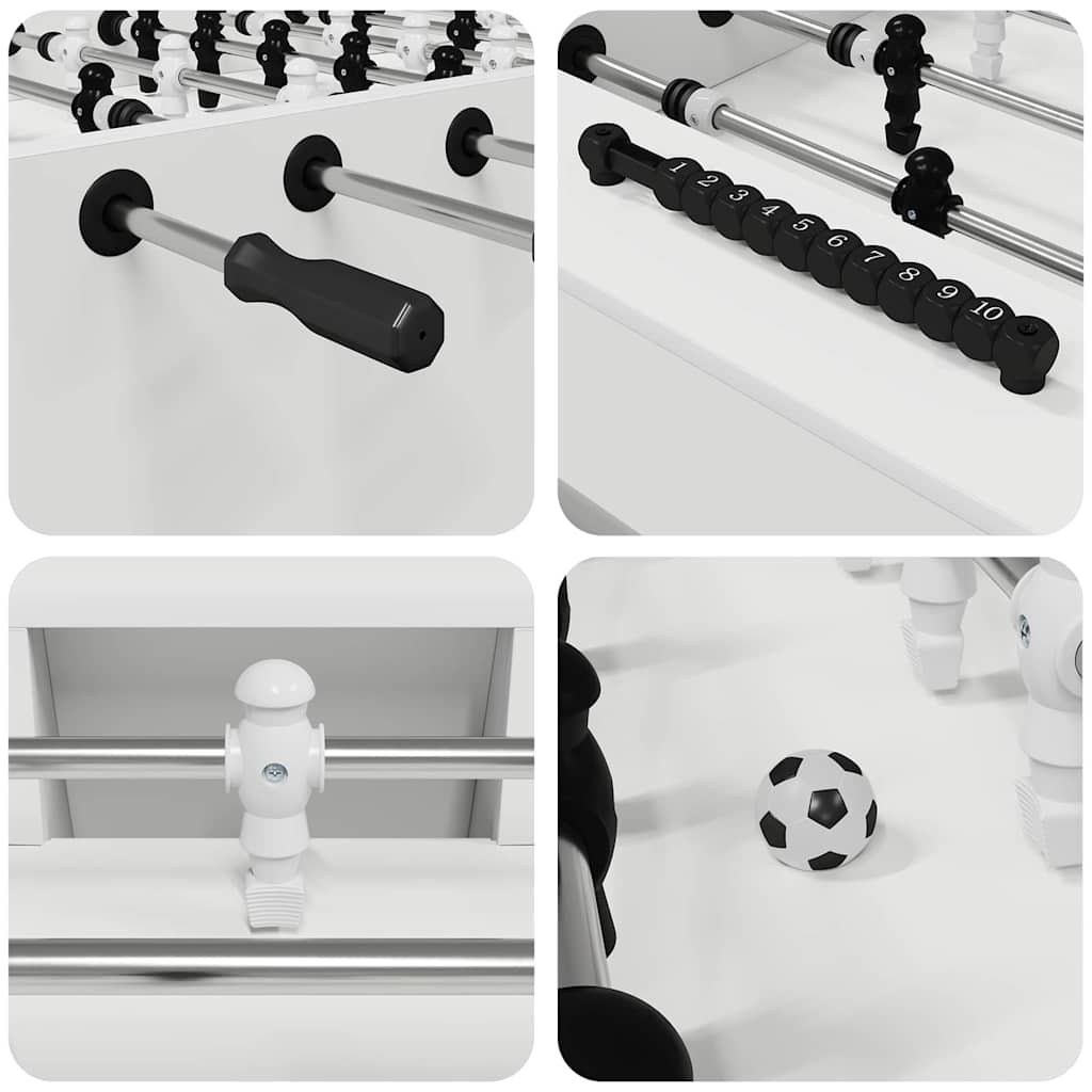 Tischfußballtisch Weiß 146,5 x 74 x 85 cm Holzwerkstoff