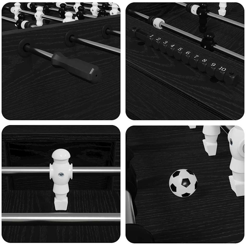 Tischfußballtisch Schwarz Eichen-Optik 146,5 x 74 x 85 cm
