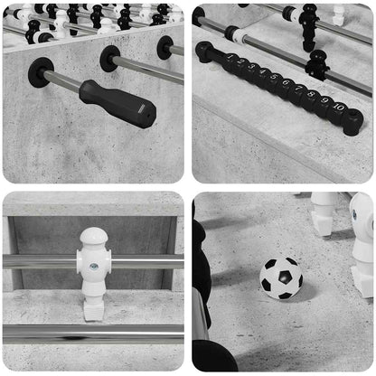 Tischfußballtisch Betongrau 146,5 x 74 x 85 cm Holzwerkstoff