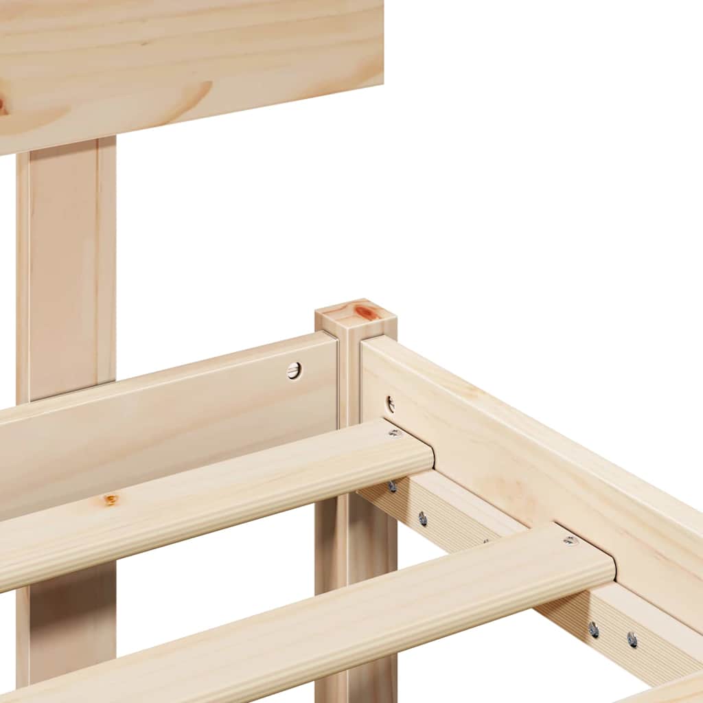 Bettgestell mit Kopfteil Braun 120 x 200 cm Massivholz Kiefer