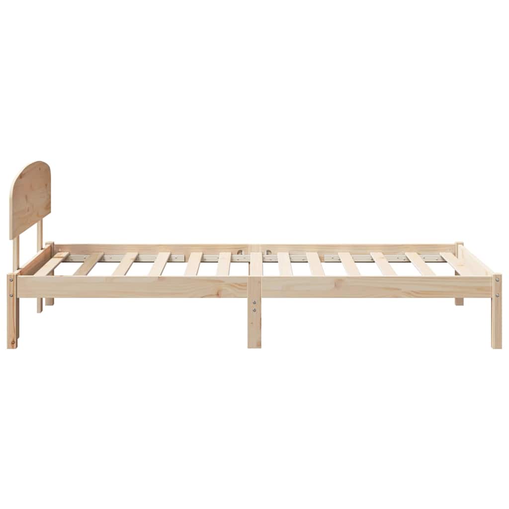 Bettrahmen mit Kopfteil Natur 75 x 190 cm Massives Kiefernholz