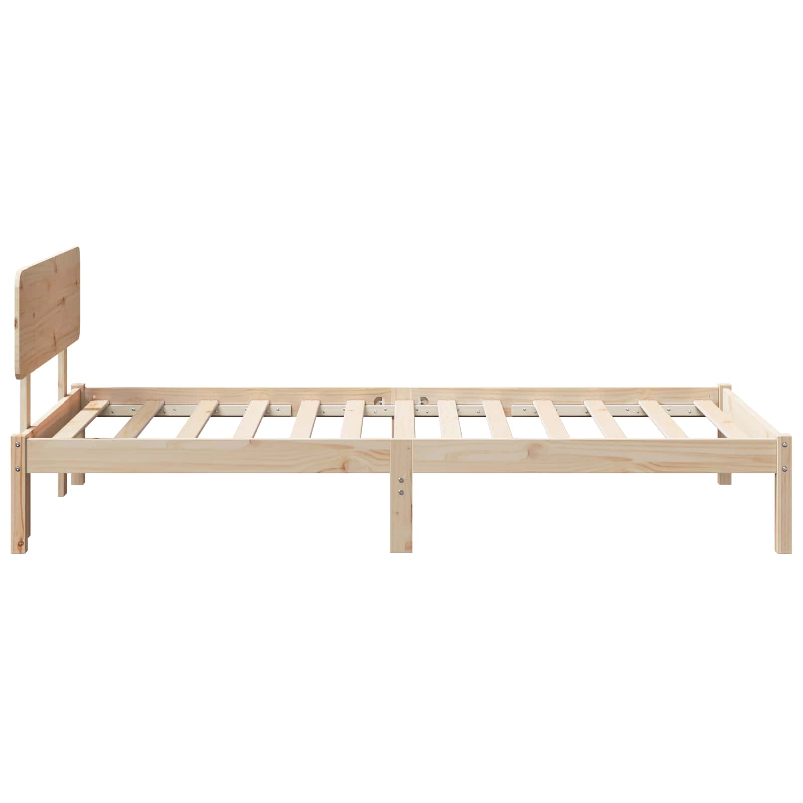 Bettrahmen mit Kopfteil Natur 100 x 200 cm Massives Kiefernholz