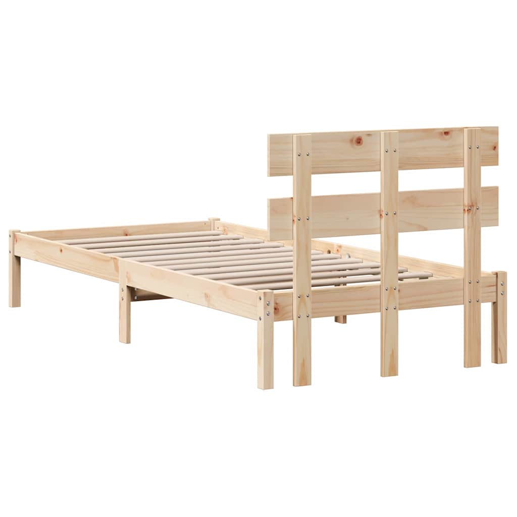 Bettgestell mit Kopfteil Braun 80 x 200 cm Massivholz Kiefer