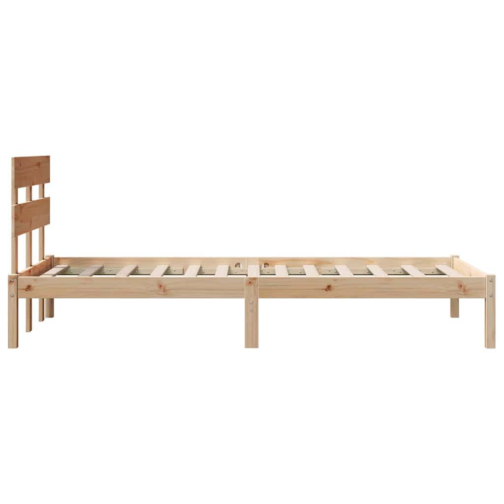 Bettgestell mit Kopfteil Braun 80 x 200 cm Massivholz Kiefer