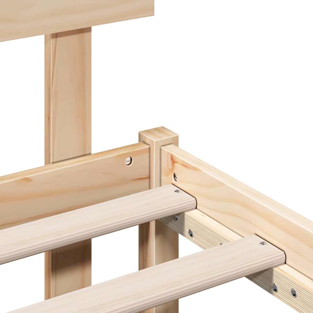 Bettgestell mit Kopfteil Braun 100 x 200 cm Massivholz Kiefer