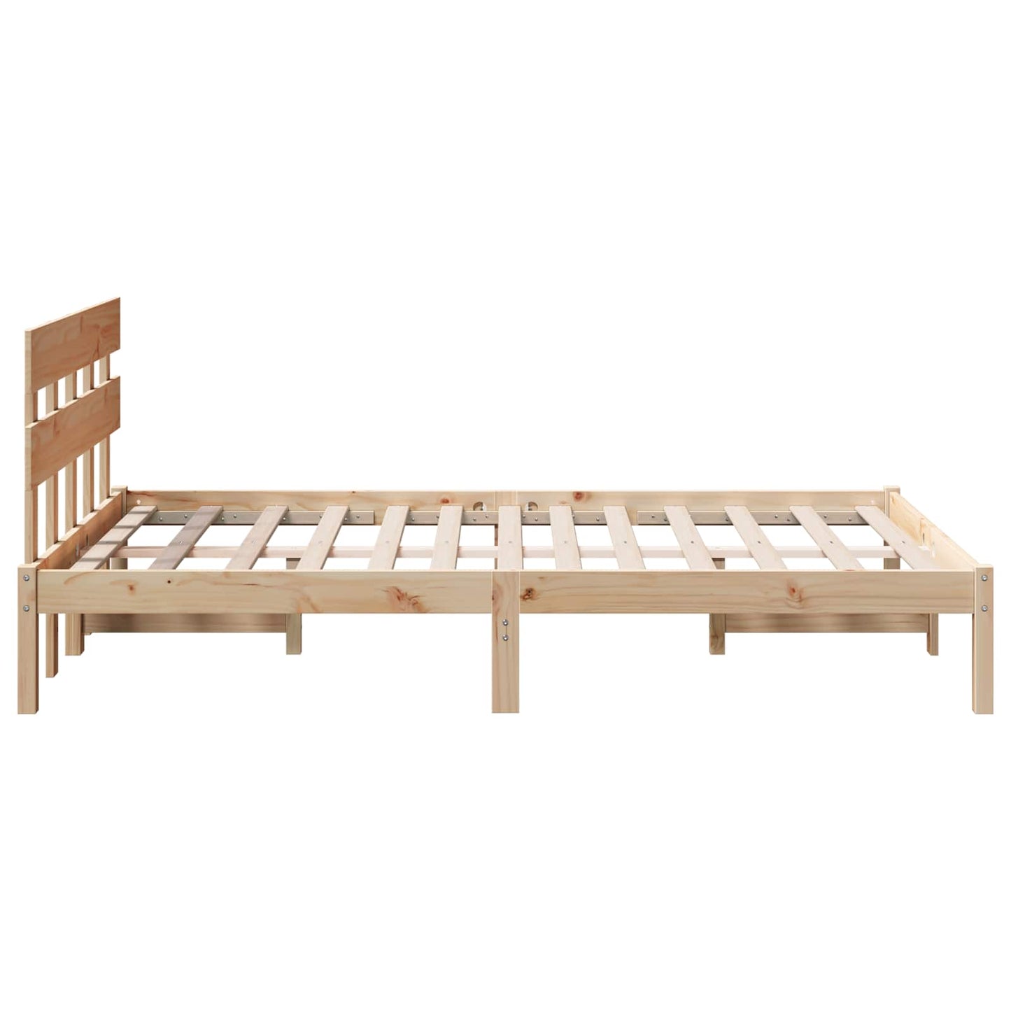 Bettgestell mit Kopfteil Braun 120 x 190 cm Massivholz Kiefer