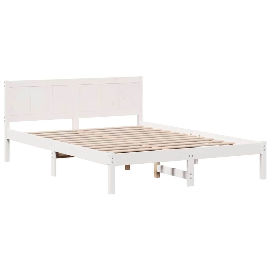 Bettgestell Weiß 160 x 200 cm Massivholz Kiefer