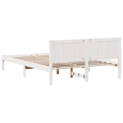 Bettgestell Weiß 140 x 200 cm Massivholz Kiefer