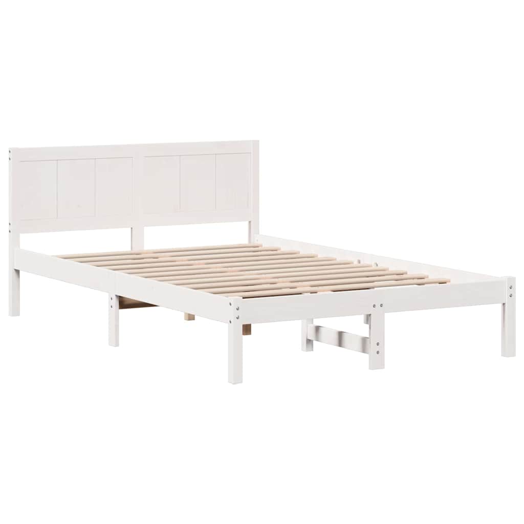 Bettgestell Weiß 140 x 190 cm Massivholz Kiefer