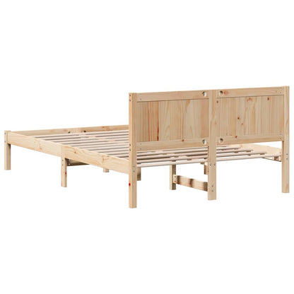 Bettgestell Braun 135 x 190 cm Massivholz Kiefer