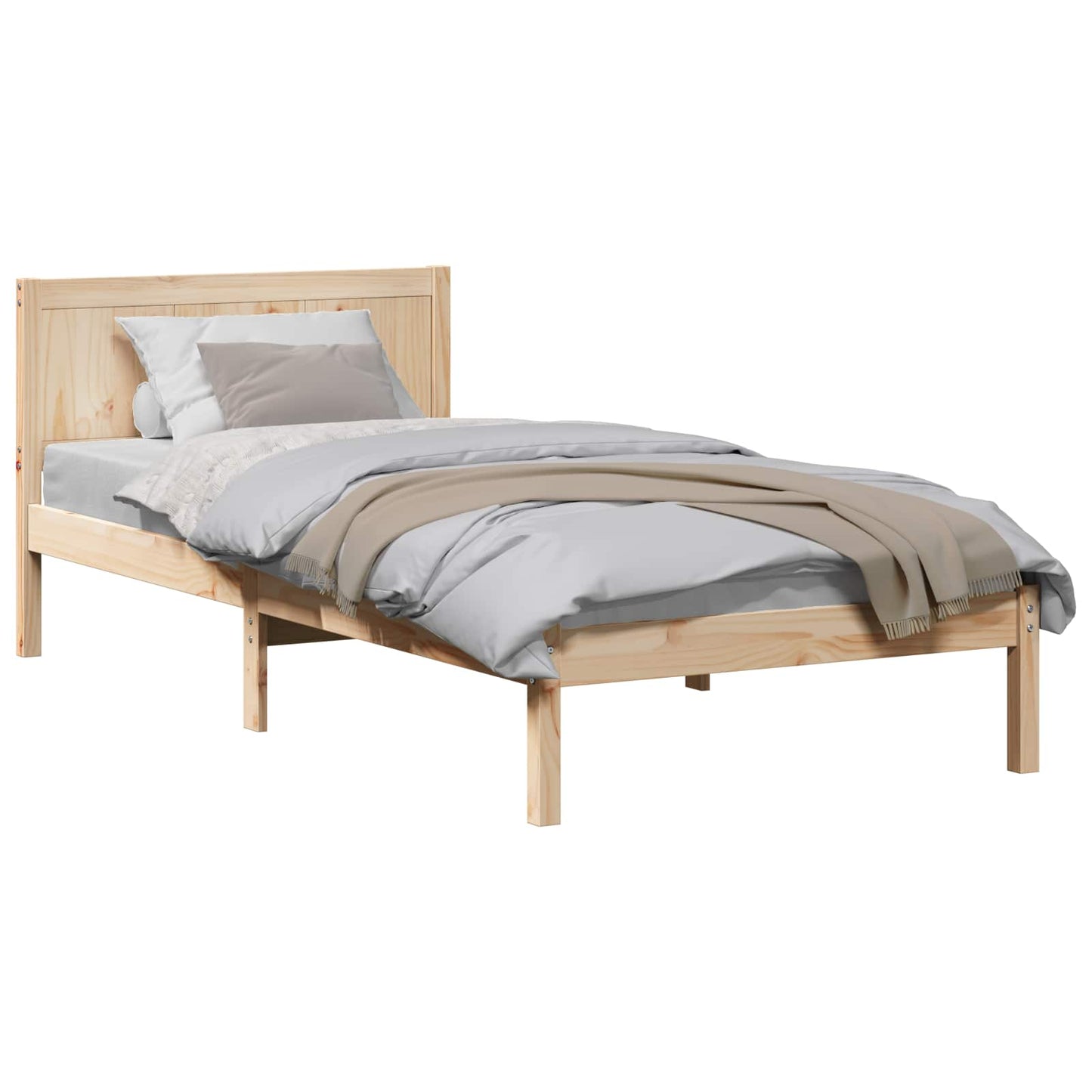 Bettgestell Braun 90 x 200 cm Massivholz Kiefer