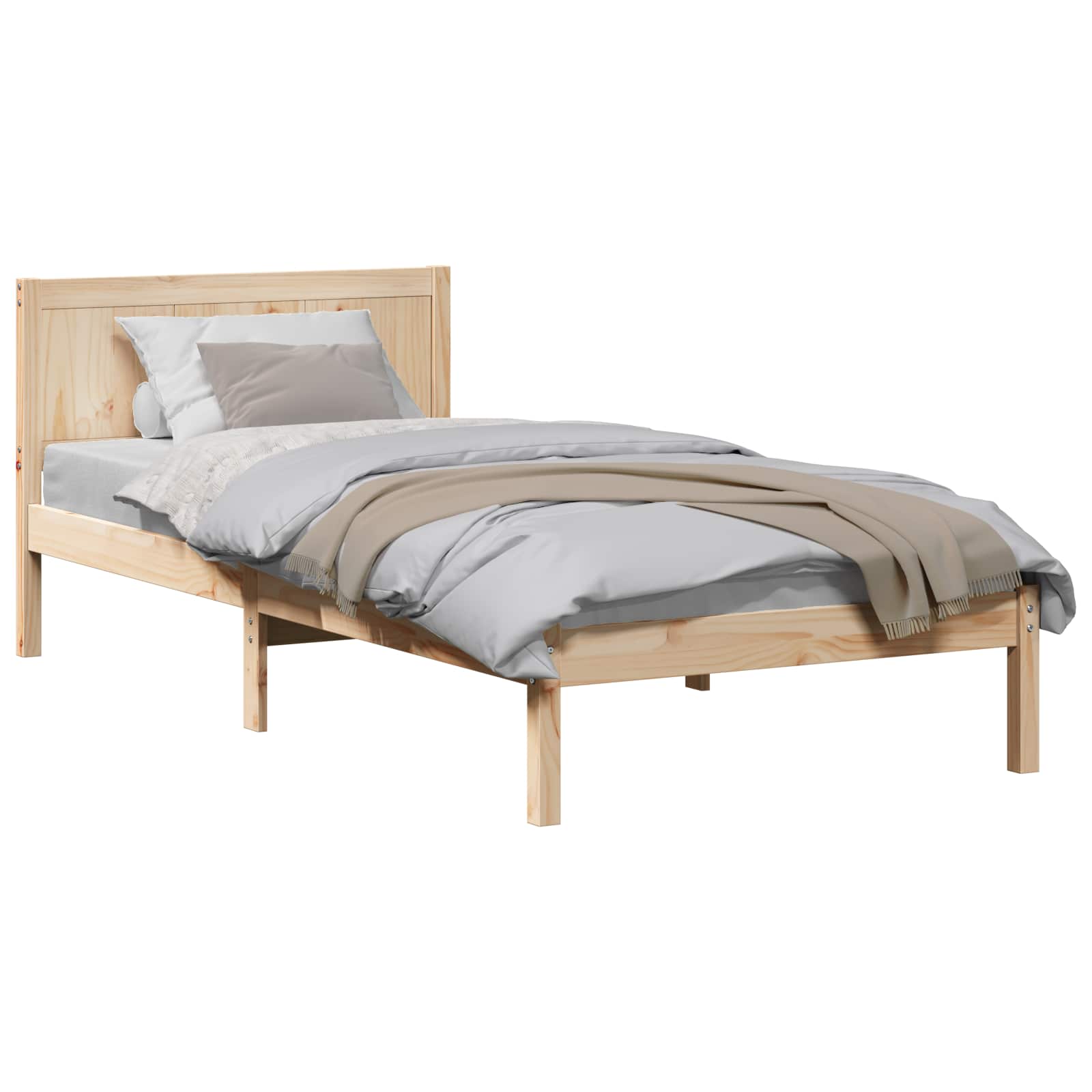 Bettgestell Braun 100 x 200 cm Massivholz Kiefer